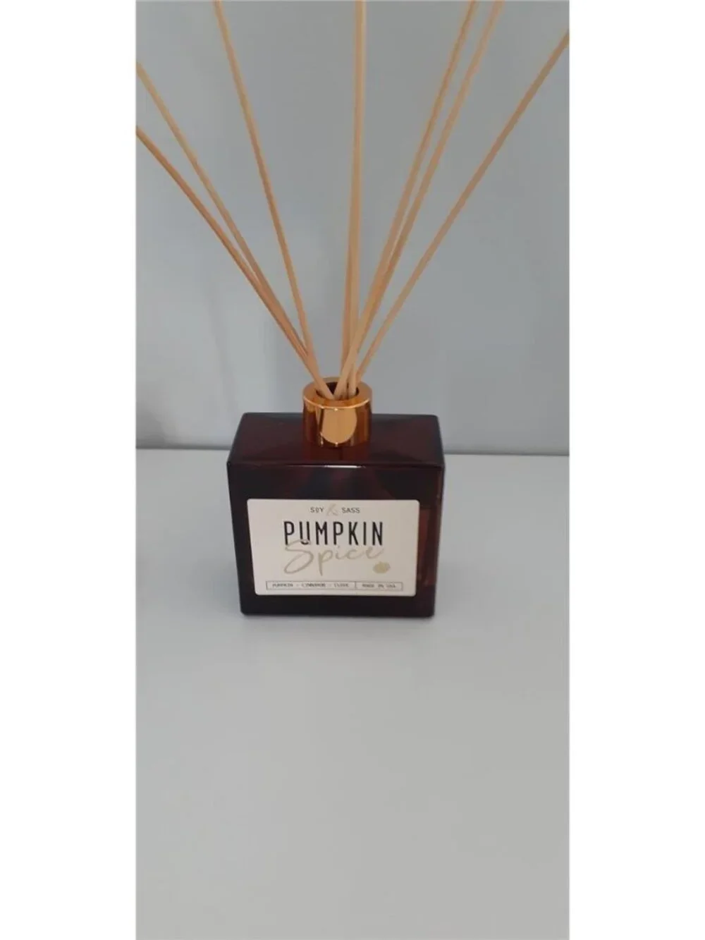 Pumpkin Spice Reed Diffuser, Fall Reed Diffuser Set - Infused w/Essential Oils